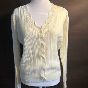 V neck button up sweater